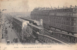 PARIS-LE METRO , PRESPECTIVE DU BOULEVARD DE LA CHAPELLE - Metro, Stations