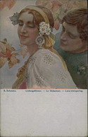 S. SOLOMKO SIGNED 1910s POSTCARD - LOVE WHISPERING / LE SEDUCTEUR - EDIT T.S.N. N.13 (3086) - Solomko, S.