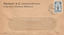 Lot De Deux Enveloppes COB 164 Sur Lettre - Obl 1920  à Bruxelles - Enveloppe Vromant Imprimeurs Editeurs - Briefe U. Dokumente