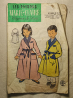 Ancien Patron De La Revue "MARIE CLAIRE" Des Années 60 - Taille 2 à 4ans - N°2858 - Une Robe De Chambre - Patrons