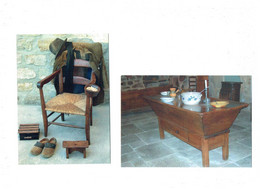 Lot 2 Cpm - Joyeuse - Musée Châtaigneraie Pétrin - Fauteuil Du Grand-Père Chaufferette Sabots Banc - Joyeuse