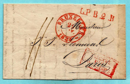 Brief Met Inhoud, Afst. BRUXELLES 29/11/1834 + LPB2R + BELGIQUE PAR VALENCIENNES Naar Paris, Port : 11 - 1830-1849 (Belgique Indépendante)
