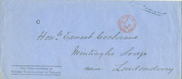 Ireland 1879 Official Paid Cover Dublin 3   The Commissioners Of Church Temporalities Londonderry - Prefilatelia