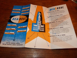 Dépliant Publicitaire BEA BOAC British European Airways British Overseas Airways Corporation - Horaires