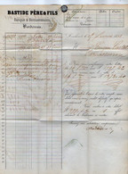 VP19.404 - 1868 - Lettre - Bordereau . Banque - BASTIDE Père & Fils à LAVELANET Pour Mr CASTEL à CARCASSONNE - Bank & Versicherung