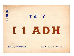 16243 " ARI-ITALY-I 1 ADH-STAZIONE SPERIMENTALE RADIO-CASALE MONFERRATO " -CART.POST. SPED.1952 - Radio