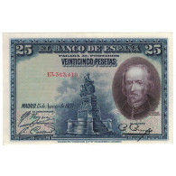 Billet, Espagne, 25 Pesetas, 1928, 1928-08-15, KM:74b, NEUF - 1-2-5-25 Peseten