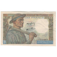 France, 10 Francs, Mineur, 1943, Y.46, SUP, Fayette:08.08, KM:99e - 10 F 1941-1949 ''Mineur''