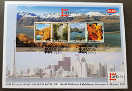 New Zealand Toronto CAPEX 1996 Caves Tree Lake Island Mountain Nature (FDC) - Briefe U. Dokumente