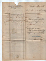 VP19.406 - 1866 - Lettre / Bordereau - Banque Edouard GOUIN Père & Fils à NANTES Pour PARIS - Banco & Caja De Ahorros
