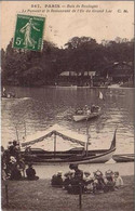 REF14.348  PARIS XVI°   BOIS DE BOULOGNE . LE PASSEUR ET LE RESTAURANT DE L'ILE DU GRAND LAC - Arrondissement: 16