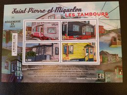 Saint Pierre Miquelon 2021 SPM Les Tambours Architecture House Drums Form Ms4v Mnh - Unused Stamps