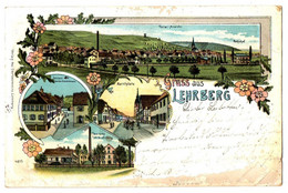 Litho Gruss Aus Lehrberg, Bei Ansbach, 4 Bilder, Gel. 27.6.1904 - Other