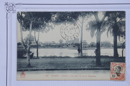 U12 INDOCHINE   BELLE  CARTE  1910 TONKIN HANOI   POUR DJIBOUTI  SOMALIS  ++PAGODON + AFFRANCH. PLAISANT - Storia Postale