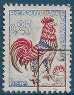 France Coq De Decaris FLUO N°1331d Oblitéré Signé Calves - 1962-1965 Haan Van Decaris