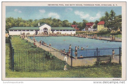 New York Syracuse Swimming Pool And House In Thornden Park 1940 Curteich - Syracuse