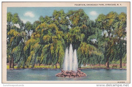 New York Syracuse Fountain In Onondaga Park 1938 Curteich - Syracuse