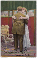 New York Syracuse Romantic Couple Getting Around Nicely 1911 - Syracuse