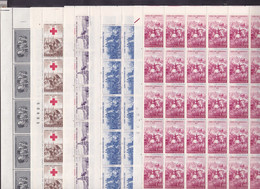 1959 Italia Italy Repubblica INDIPENDENZA INDEPENDENCE 50 Serie Di 5v. MNH** In Foglio Sheet - Full Sheets