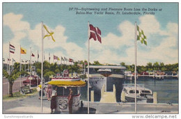 Florida Fort Lauderdale Bahia Mar Yacht Basin Sightseeing & Pleasure Boats 1954 Curteich - Fort Lauderdale