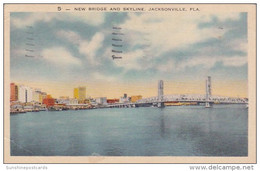 Florida Jacksonville New Bridge And Skyline 1944 - Jacksonville
