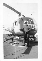 2978"FOTO- ELICOTTERO AGUSTA A 106 SU NAVE "IMPAVIDO" " ANNO 1967  MISURE (7.50X10.50) - Luchtvaart