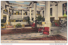 New York Rochester Hotel Seneca The Lobby 1950 Curteich - Rochester