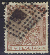 ESPAÑA Ø 139. 1873 Alegoría De España. 4 Pesetas. Marquillado. Magnifico. Lujo. - Usati