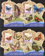 Ivory Coast 2014 Butterflies 4 S/S MNH - Repubblica Centroafricana