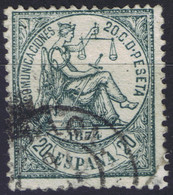 ESPAÑA Ø 146. Alegoría De La Justicia. 20 Cent. Mat. Fechador De 1857. Bien Centrado - Used Stamps