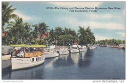 Florida Fort Lauderdale Fishing & Pleasure Fleet On Mysterious New River Curteich - Fort Lauderdale