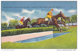 New York Saratoga Springs Steeplechase Over The Water Jump At Saratoga Race Track 1940 - Saratoga Springs