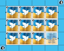 Finland 2022 No War! Help To Ukraine Peterspost Sheetlet Of 11 Stamps And Label Mint - Ungebraucht