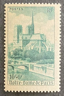 FRA0776MNH - Cathédrales Et Basiliques - Notre-Dame De Paris - 10 F + 6 F MNH Stamp - 1947 - France YT 776 - Neufs