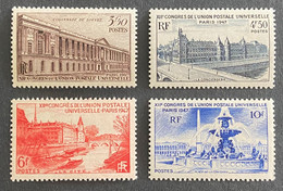 FRA0780-83MH - XII ème Congrès De L'Union Postale Universelle - Complete Set Of 4 MH Stamps - 1947 - France YT 780-83 - Neufs