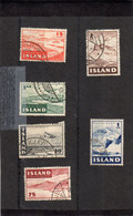 ISLANDE  :  PA N° 15,16,17,18,20 Oblitérés. - Airmail