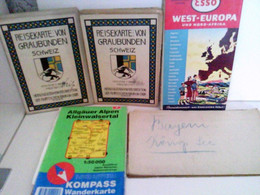 Konvolut Bestehend Aus 5 Alten Landkarten, Zum Thema: Land-, Strassen- Und Touristenkarten. - Allemagne (général)