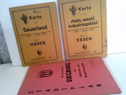 Konvolut Bestehend Aus 3 Alten Landkarten, Zum Thema:  Sauerland / Ruhrgebiet. - Deutschland Gesamt