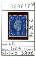 Grossbritannien 1937 - Great Britain 1937 - Grand Bretagne 1937 - Michel 202 Z -  Oo Oblit. Used Gebruikt - Usados