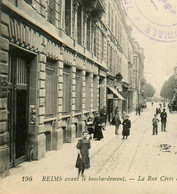 Reims * Débit De Tabac Tabacs TABAC , La Rue Cérès Et La Poste * Cachet Militaire 75ème Régiment D'infanterie 2ème Bat. - Reims