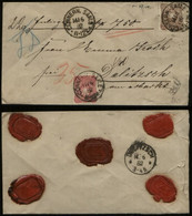 N032 DR Nr. 43a MiF Auf Wert Briefumschlag Cönnern Saale - Delitzsch 1882, Bedarfserhaltung. - Storia Postale
