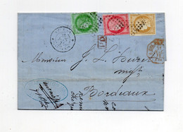 !!! REUNION, AFFRANCH TRICOLORE CERES SUR LETTRE DE ST DENIS DE 1875 POUR BORDEAUX. SUPERBE - Ceres