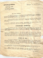 Invitation Assemblée Générale Officiers De Réserve Beyrouth Liban Lebanon 1939 Section Levant - Ohne Zuordnung