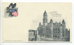 CPA USA - MARYLAND MD - POST OFFICE AND BATTLE MONUMENT, BALTIMORE - 1902 - Baltimore