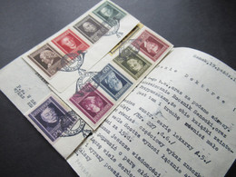 Österreich 1937 Österreichische Ärzte Nr.649 - 657 Auf Briefstücken Mit SSt. Wien Tag Der Briefmarke 12.1937 - Covers & Documents