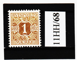 11HH/68 DÄNEMARK 1907  VERRECHNUNGSMARKEN   Michl  1  (*) FALZ  ZÄHNUNG SIEHE ABBILDUNG - Unused Stamps