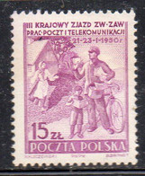 182BIG2 - POLONIA 1950 , Serie Yvert N. 565  ** BIKI - Nuovi