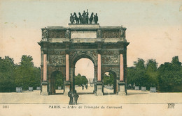 Paris Cpa 75 Arc De Triomphe Du Carroussel Jardin Tuileries Lot 4 Cartes écrites Voir Verso - Arc De Triomphe