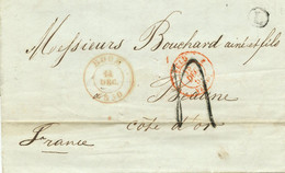 BELGIQUE - TAD BOUM + BOITE L SUR LETTRE AVEC CORRESPONDANCE DE SCHELLE POUR LA FRANCE, 1850 - Other & Unclassified