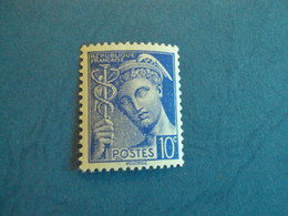 1938  -  Neuf -  ++   -  N° 407   "  MERCURE  10f Bleu"  -   Net   0.30 - Neufs